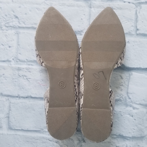 Snakeskin Python Print Pump Flats New - Picture 6 of 8